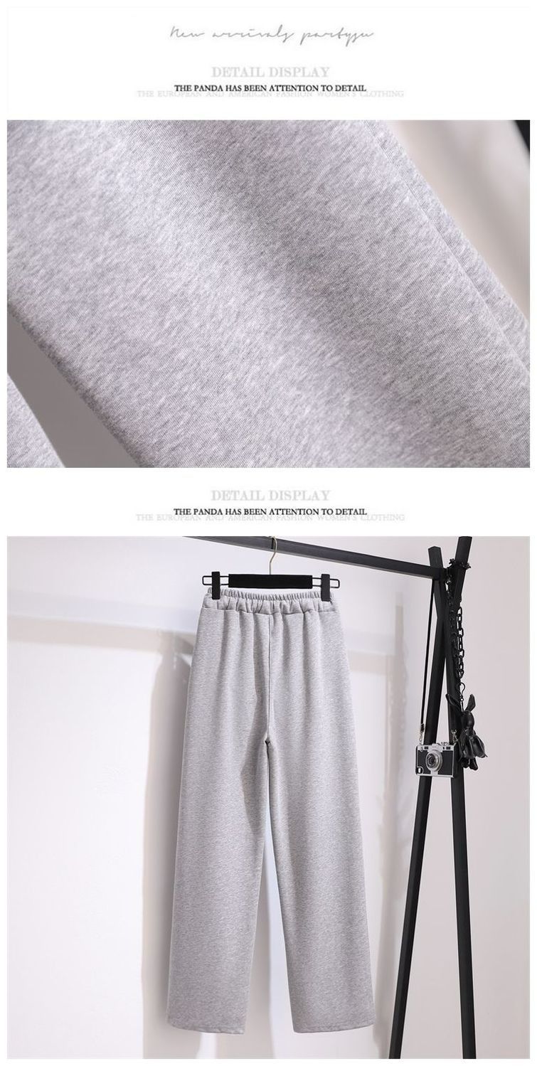 Completo trendy con felpa con cappuccio a maniche lunghe e colletto blu navy e pantaloni larghi con coulisse - Comodo abbigliamento casual da strada, tessuto in poliestere traspirante_voghion.com