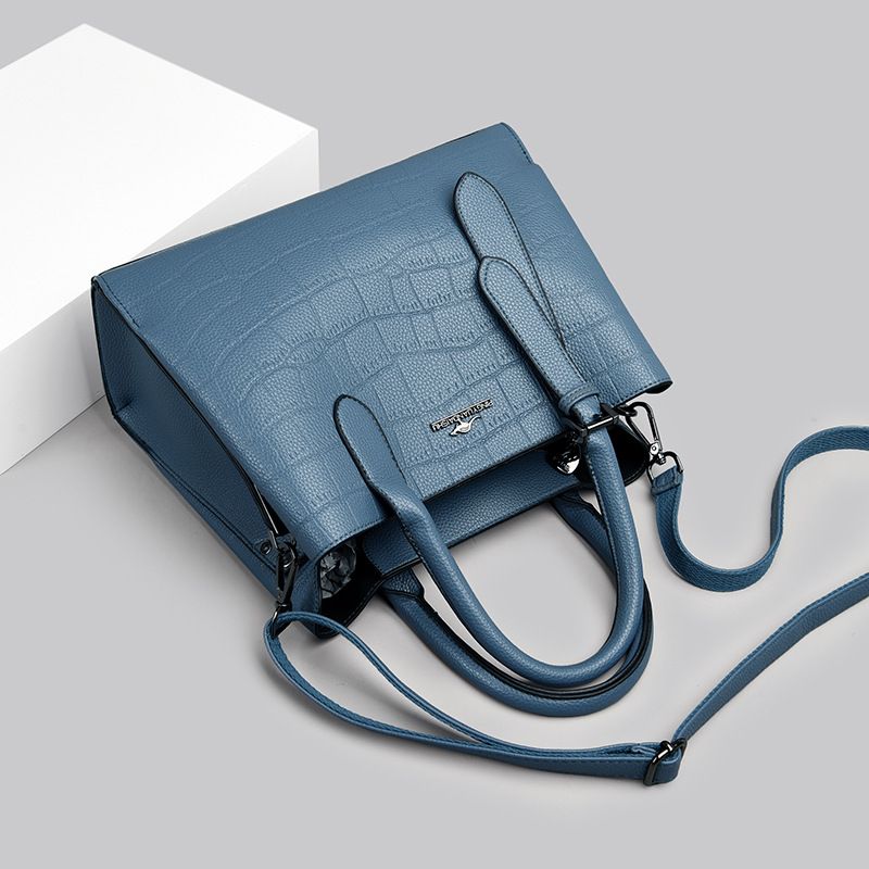 Borsa a tracolla con motivo coccodrillo, nuova da donna, modello canguro semplice_voghion.com