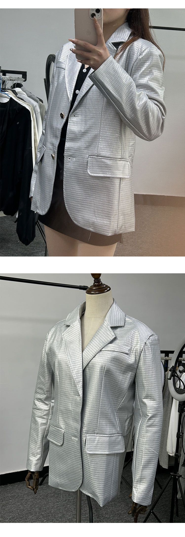 Abito da donna in pelle PU sciolto di alta qualità primavera e autunno nuovo stile_voghion.com