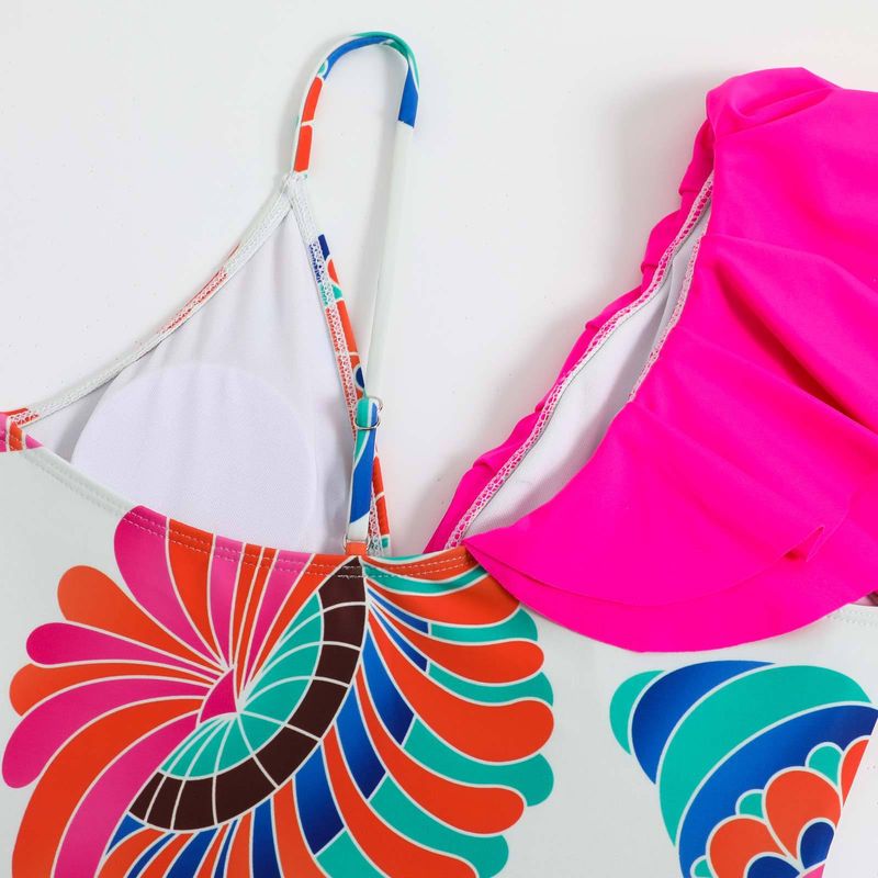 Women's Strap Bodysuit Chiffon Skirt Sunscreen Swimsuit_voghion.com