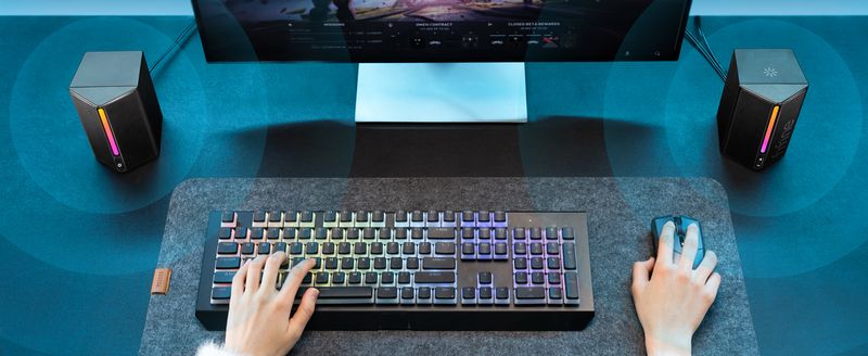 FIFINE Gaming Sound Box Stereo Surround Sound, USB RGB Speaker With Volume Control For PC, Laptop, PS4/5, TV - Ampligame A20_voghion.com