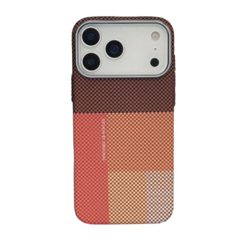 Compatible With IPhone 17 Pro Max Phone Case Skin Feel Magnetic Kevlar Pattern Color Block IPhone 16 Protective Cover_voghion.com