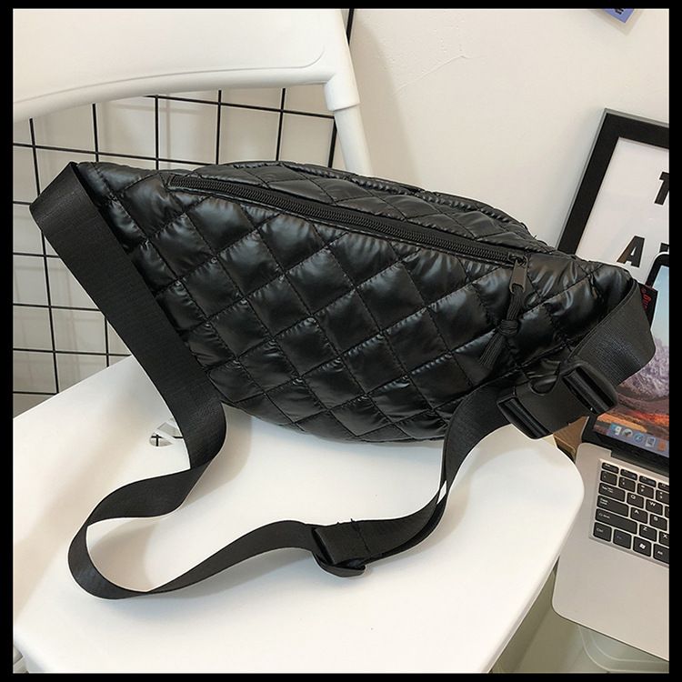 Winter New Women's Waist Bag Large Capacity Cotton Coat Crossbody Bag Fashion Waist Bag Diamond Embroidery Couple Chest Bag_voghion.com
