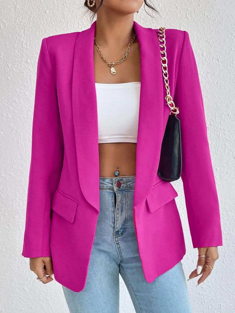 Women's Clothing Autumn And Winter Solid Color Lapel Small Suit Temperament Commuter Jacket_voghion.com