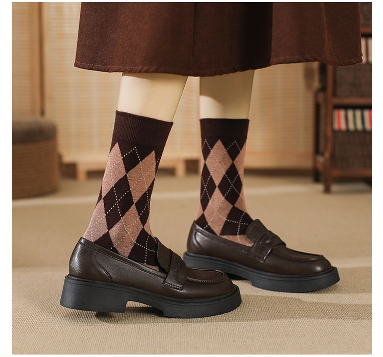 Genuine Lefu for women in the autumn of 2024, new women's with thick soles, one foot sole, and high height British style_voghion.com