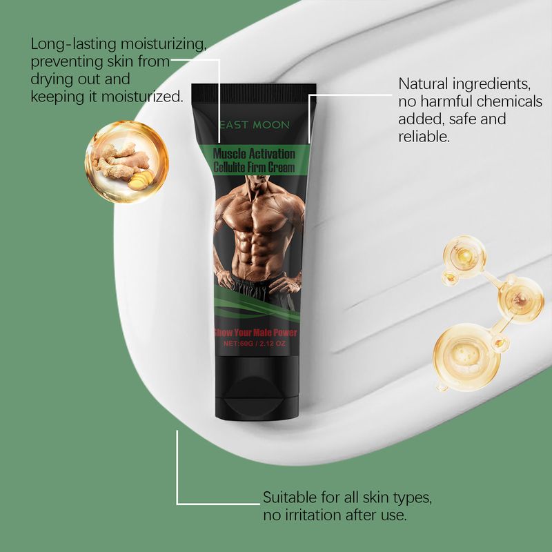 Muskelvårdskräm för mäns fitness, träningslinjer, fasta muskler, forma kroppen, massage och vård_voghion.com