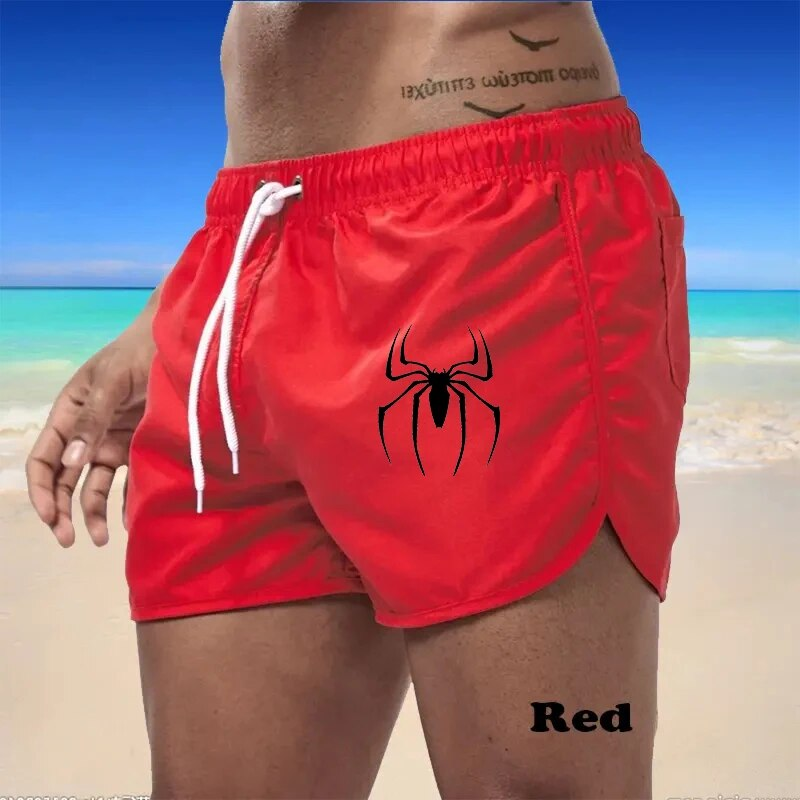 Pour l'été hommes motif maillot de bain imprimé Shorts Sexy maillot de bain hommes maillot de bain taille basse respirant vêtements de plage_voghion.com
