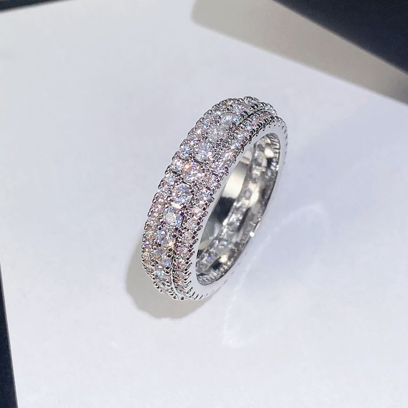 Women's Jewelry Ring, Exaggerated Luxury, Unisex Ring, Copper Plated Platinum Inlaid Zircon Jewelry_voghion.com