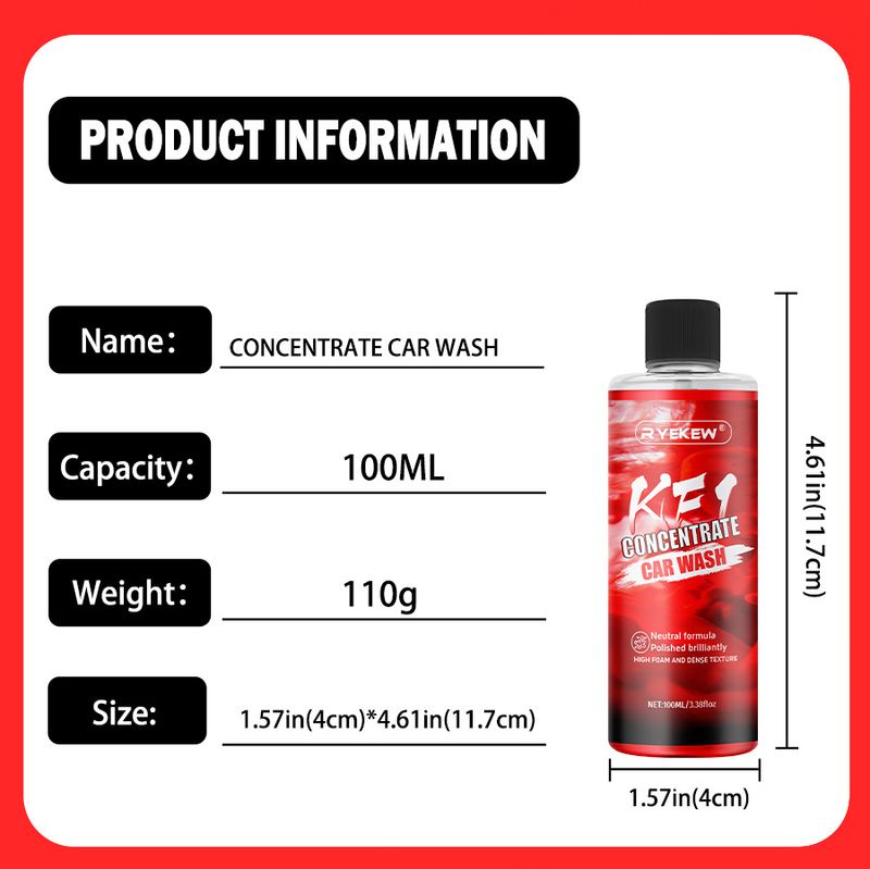 Ryekew Powerful Stain Removal Concentrated High Foam Liquid Original Car Wash Water Wax Coating Paint Surface Cleaner_voghion.com