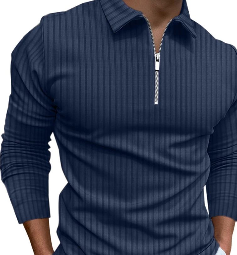 Neues Herren-Langarm-Poloshirt mit Digitaldruck, Umlegekragen, Reißverschluss und schmaler Passform (Modell 2025)_voghion.com
