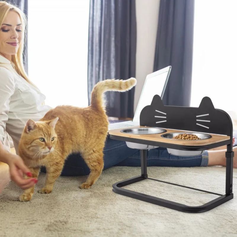 And Cats Pet For Stainless Feeder Small 2 With Steel Elevated Medium Dogs And Bowls_voghion.com