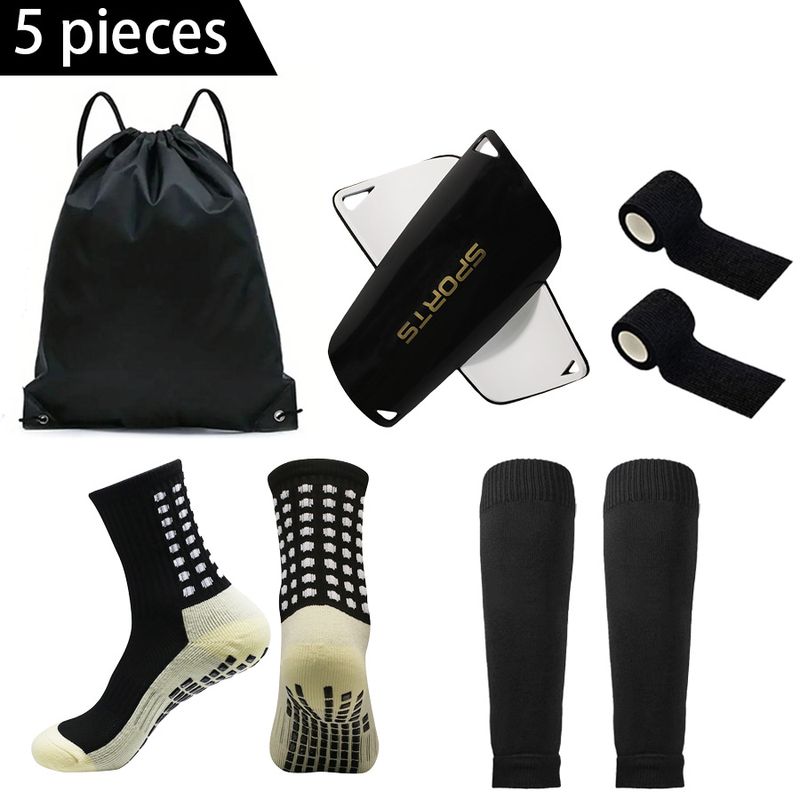 Professional Sports Training Set Non Slip Football Socks Shin Guards Calf Bandage Socks Drawstring Sports Backpack_voghion.com