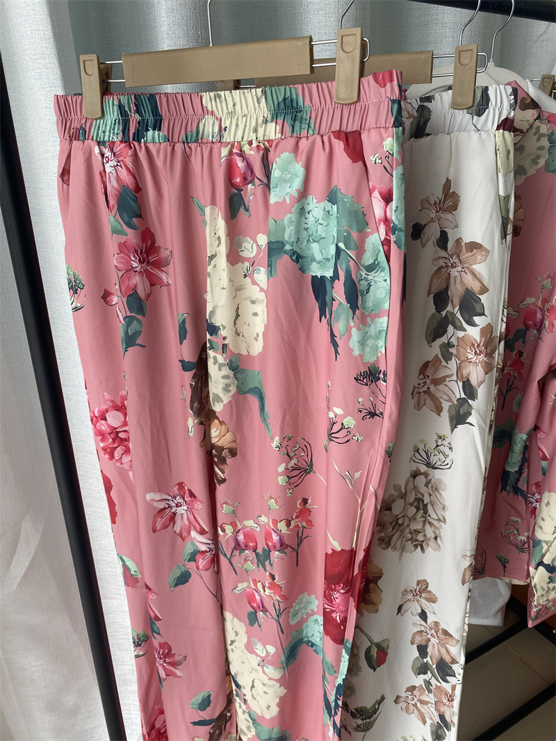 Women's Suit Autumn And Winter New Shirt Nine-point Pants Fashion Floral Print Two-piece Set_voghion.com