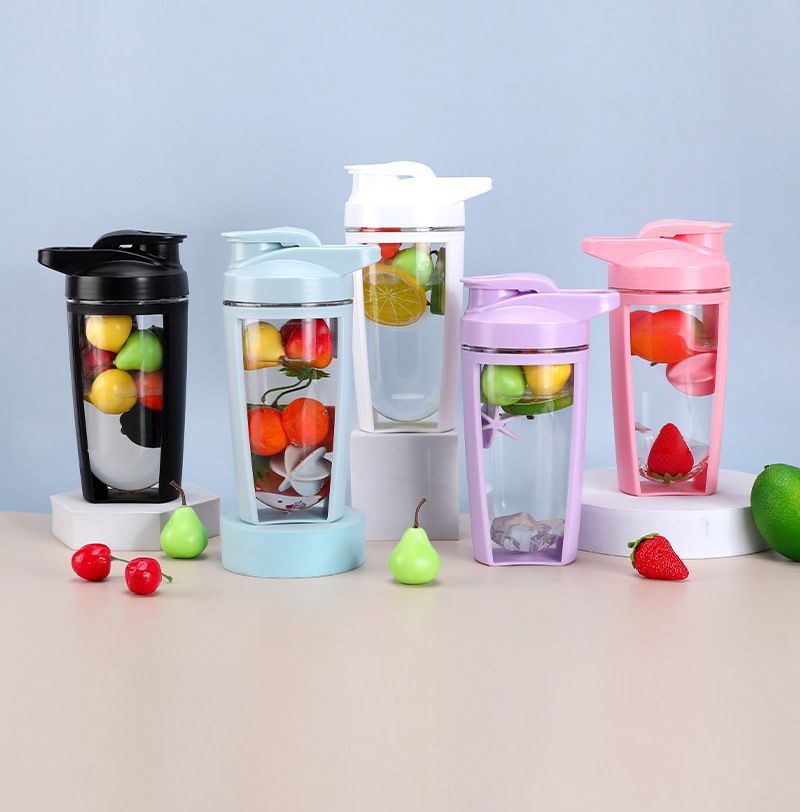 500 ml nešiojamas dvigubo sluoksnio plastikinis kokteilio puodelis su mastelio pieno kokteilio baltymų milteliais, fitneso sporto dovanų vandens puodelis_voghion.com