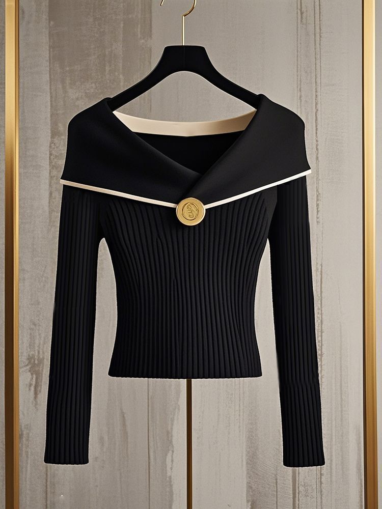 Weinroter Strickpullover für Damen, neues High-End-Chic-Innenoberteil mit Basisschicht_voghion.com