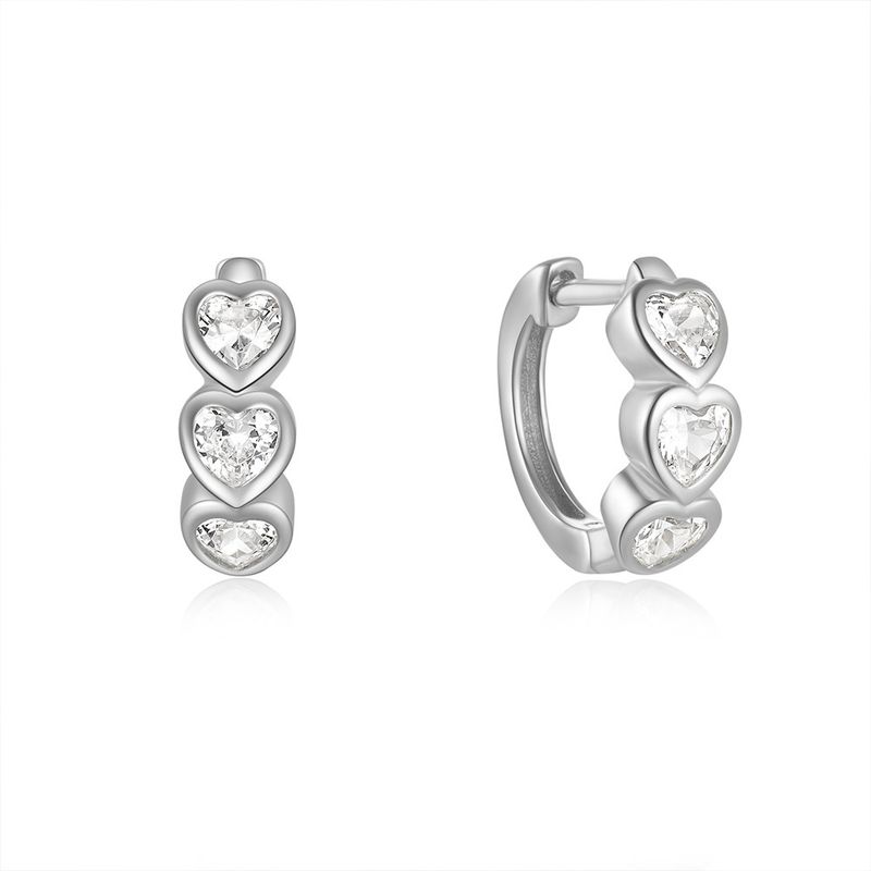 Women's Jewelry Simple S925 Sterling Silver Classic Light Luxury Personality Double Row Diamond Earrings Huggie Earring_voghion.com