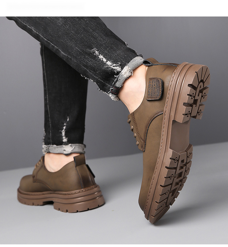 Herren Plateauschuhe Niedrige Pumps Loafers Slip-on Casual Herrenschuhe_voghion.com
