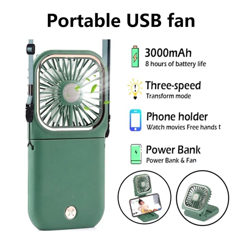 Mini Handventilator Tragbarer Klapptischventilator Kühler Kühlung USB Wiederaufladbar UK_voghion.com