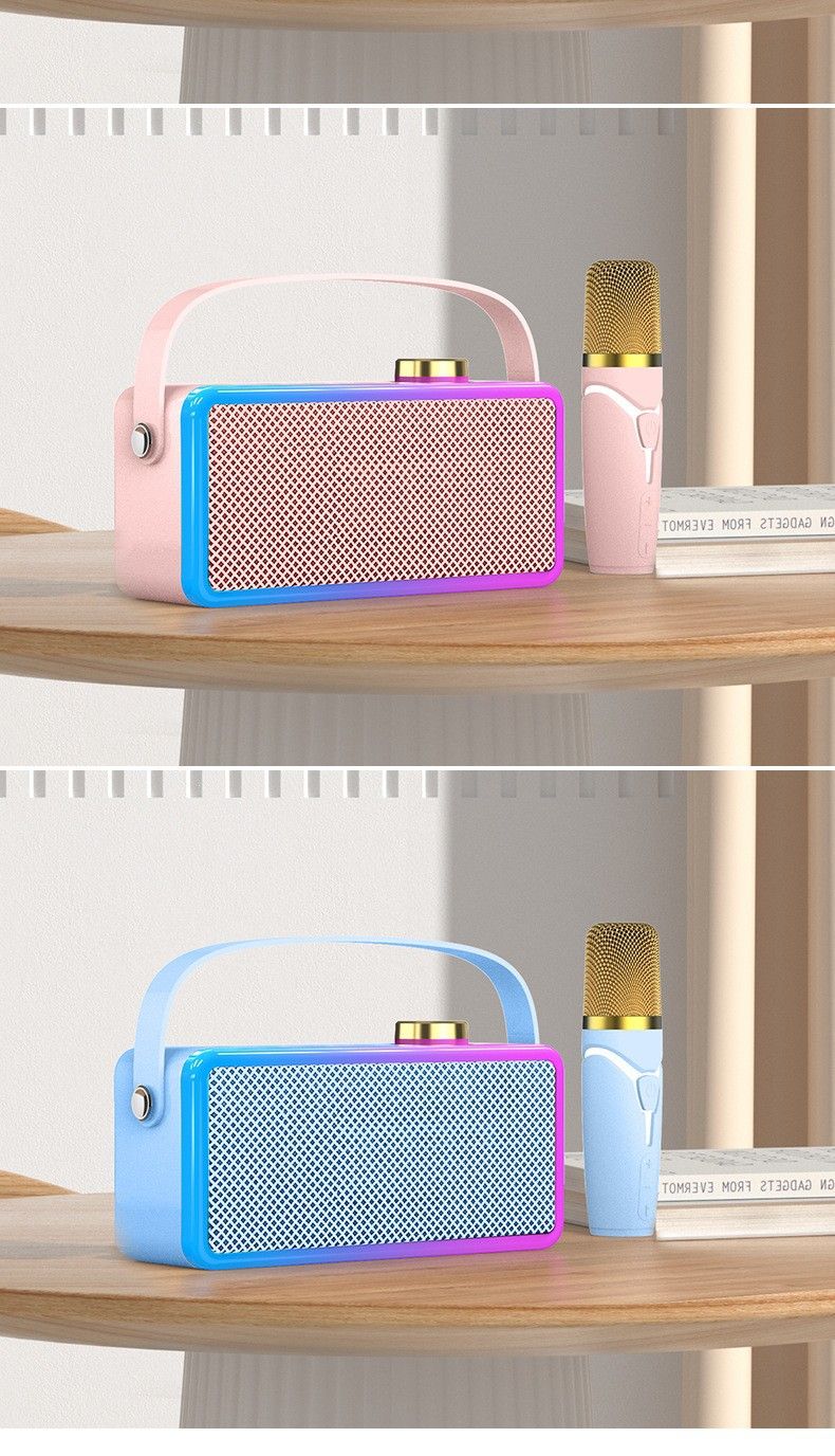 Yeni Bluetooth Hoparlör Ev Karaoke Hoparlörü Açık Hava Taşınabilir El Tipi Subwoofer USB Kart Hediye Hoparlör_voghion.com