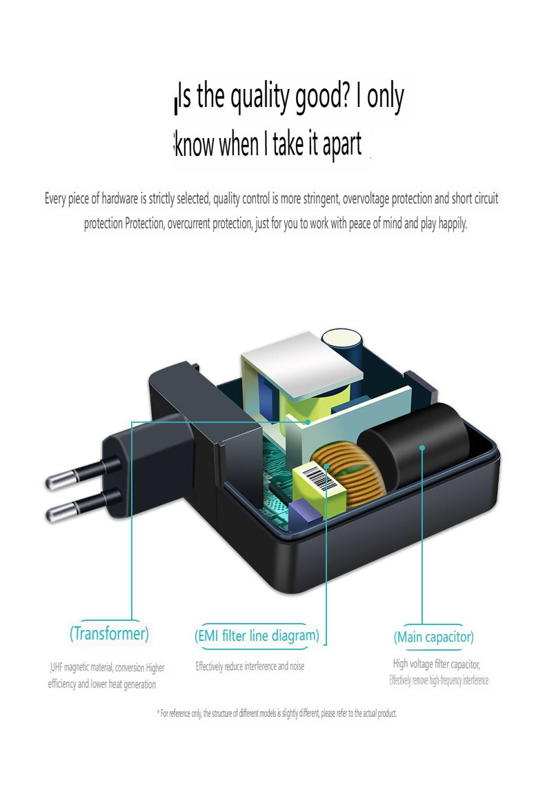 Cargador rápido USB-C de 65 W para portátiles - Adaptador de corriente PD de 20 V y 3,25 A_voghion.com