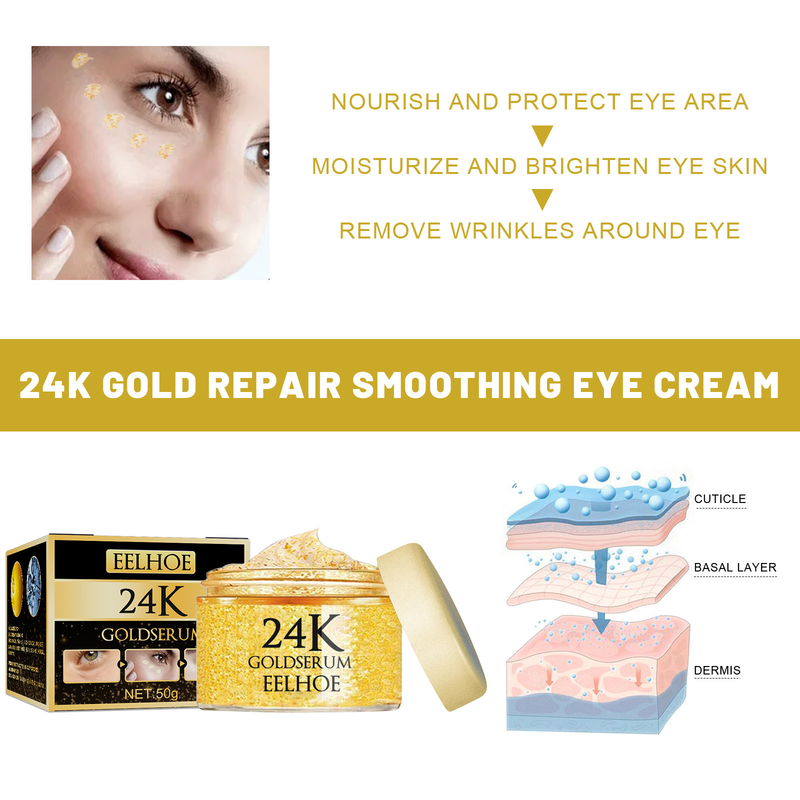Eelhoe Moisturizing Repairing Desalinating Black Circles and Bags Cream Firming Eye Care_voghion.com