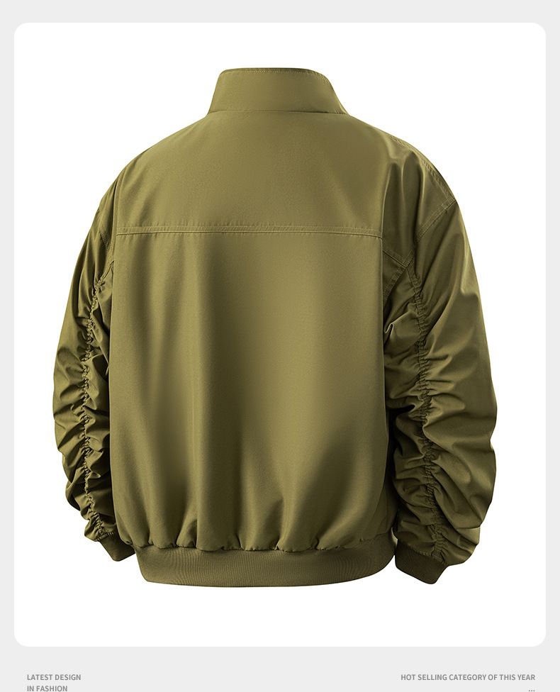 Herren Freizeitjacke Slim Fit Stehkragen Leichter Reißverschluss Frühling Herbst Oberbekleidung Modetrends_voghion.com