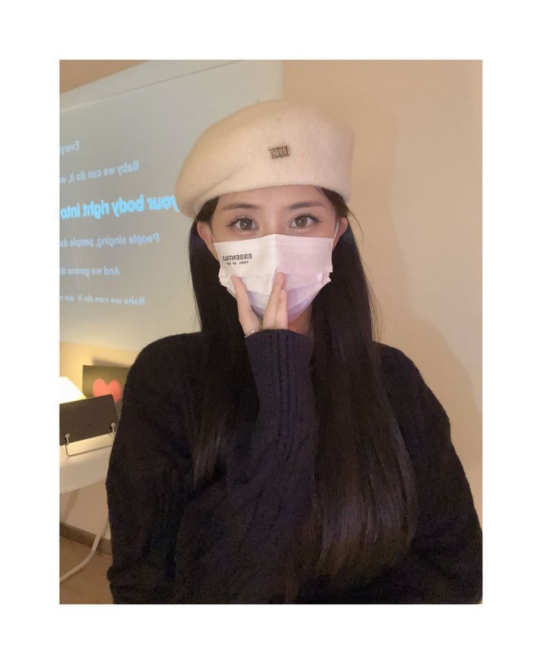 Women's Berets irregular beret women's autumn and winter face-showing small-shaped beret white woolen painter's hat_voghion.com