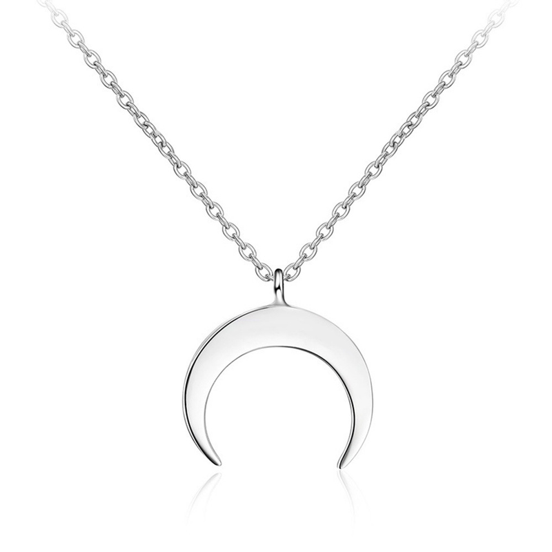 316L Rvs 20mm Maan Hanger Ketting hoefijzer ox hoorn Hoogglans Collier Drop Shipping Sieraden_voghion.com