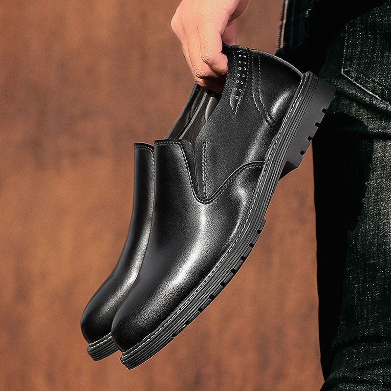 Suitable For All Seasons British Style Italian Handmade Vintage Distressed Low-top Fashion Trendy Men's Casual Leather Shoes_voghion.com