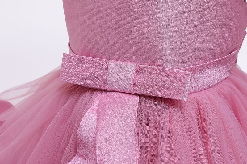 Robe de spectacle perlée pour enfants européens et américains, robe bouffante multicouche pour fille, robe de Noël pour enfants_voghion.com