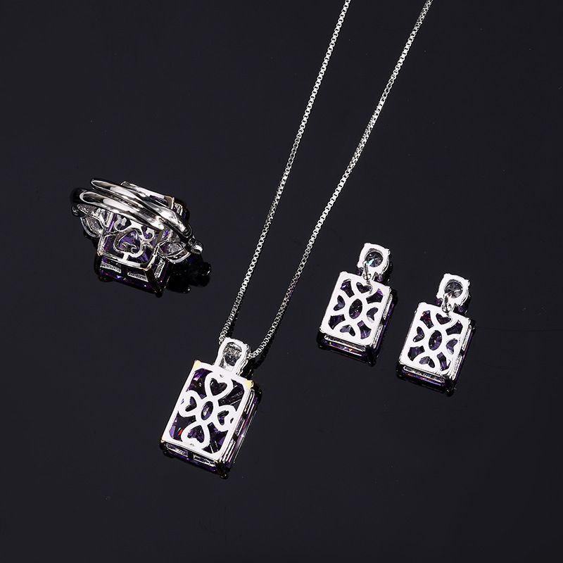 2024 Neuer Zhuangsheng-Schmuck mit kohlenstoffreichem Diamant im Eisblumenschliff, lila Diamant-Kupfer-Set, Retro-Set für Damen, 12 x 16-10 x 12_voghion.com