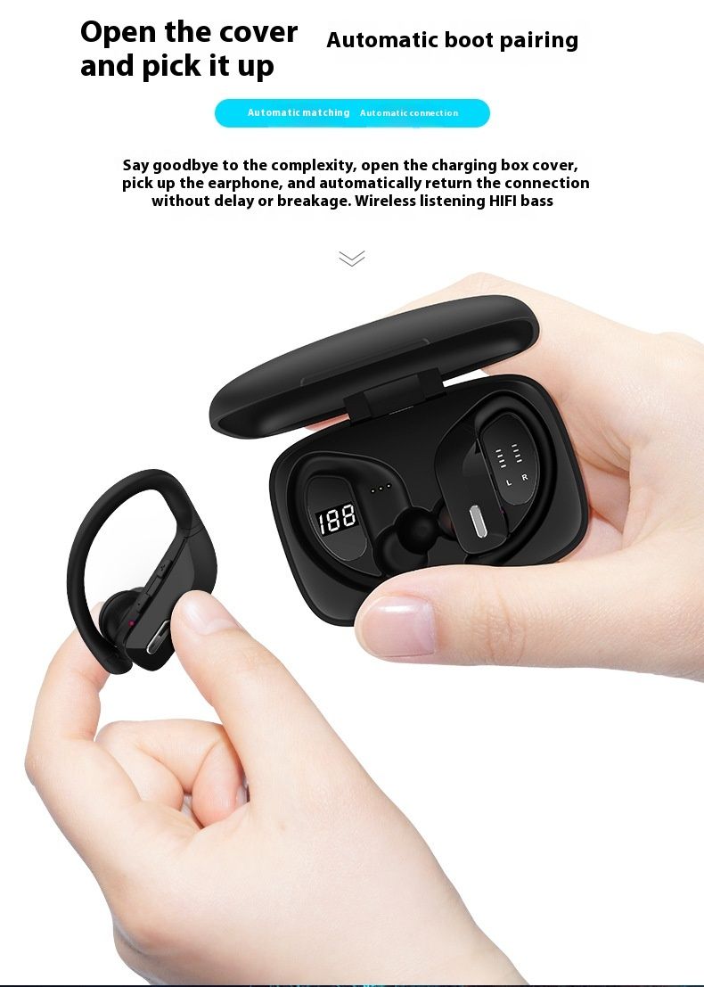 Auriculares inalámbricos T17 TWS deportivos colgantes con Bluetooth 5.3, resistentes al agua y con cancelación de ruido._voghion.com