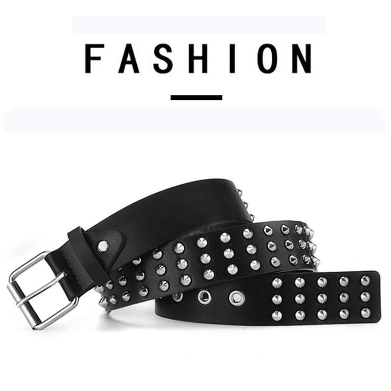 HOT Rivet Belt Metal Pyramid Straps Men Women Punk Rock Hardware Jeans Designer Waist Belts_voghion.com