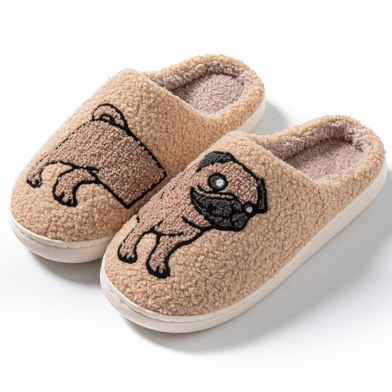 Cixi Pantofole da interno in cotone per donna, con motivo a cartoni animati, coppia di corgi, calde e antiscivolo, per uomo_voghion.com