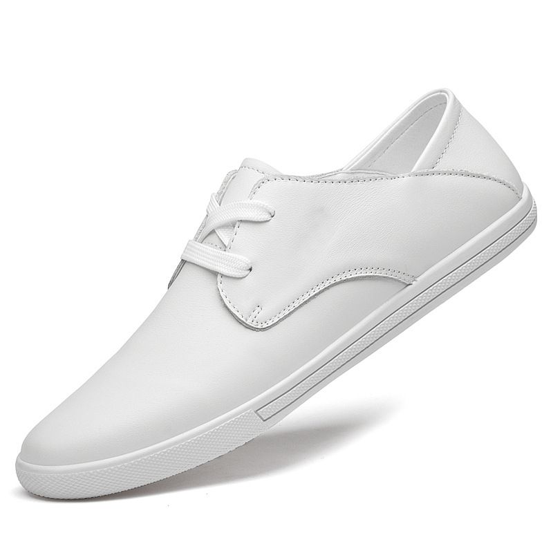 Unbeatable Quality Men's Heel Can Be Stepped On With Large 45 Breathable Board 46 Cowhide Casual Small Size 36 White Leather Shoes, 37_voghion.com