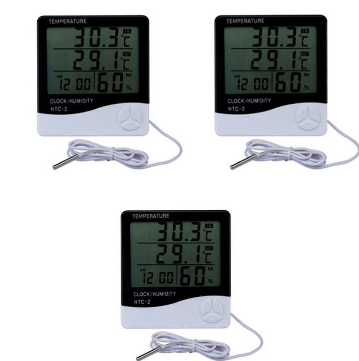 HTC-2 Indoor Outdoor Thermometer Hygrometer Mit Wecker, Dual Temperatur Display, Abnehmbare Sonde Für Home_voghion.com