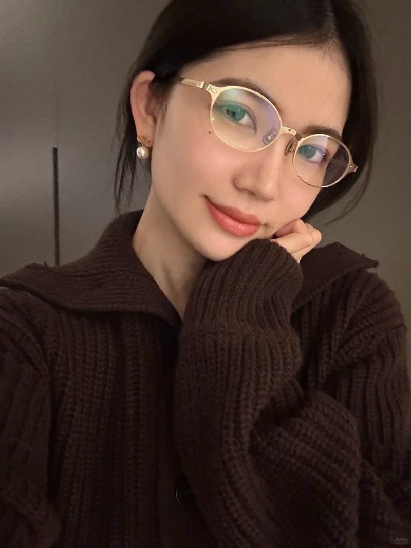 2025 New Metal Oval Frame Women's Eyeglasses, Advanced Smart Flat Lens With Adjustable Degree For Myopia And Slimming._voghion.com