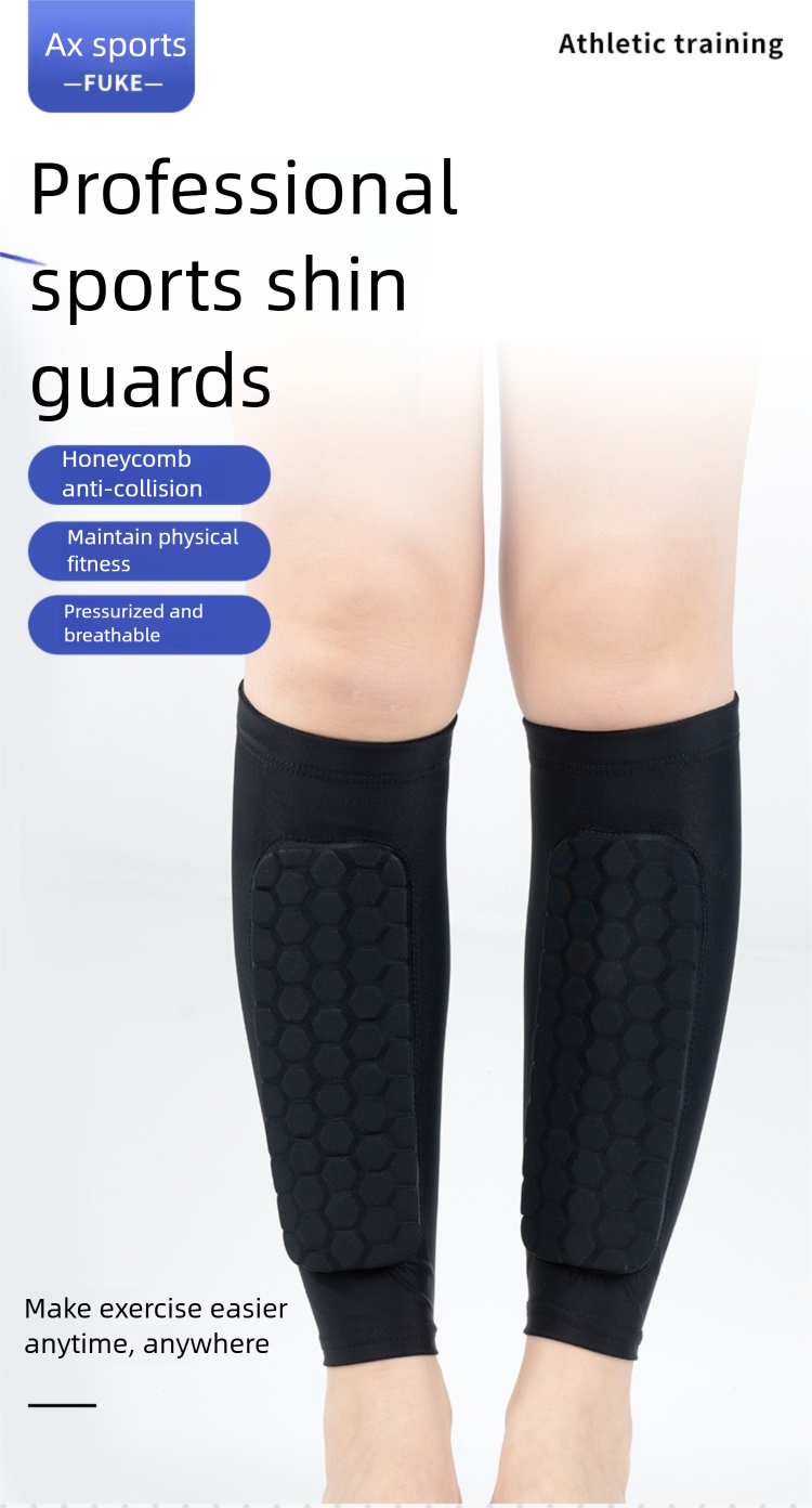 Maniche per polpacci anticollisione a nido d'ape per sport all'aria aperta, calzini da calcio, da corsa, da escursionismo, da ciclismo, attrezzatura protettiva per le gambe_voghion.com