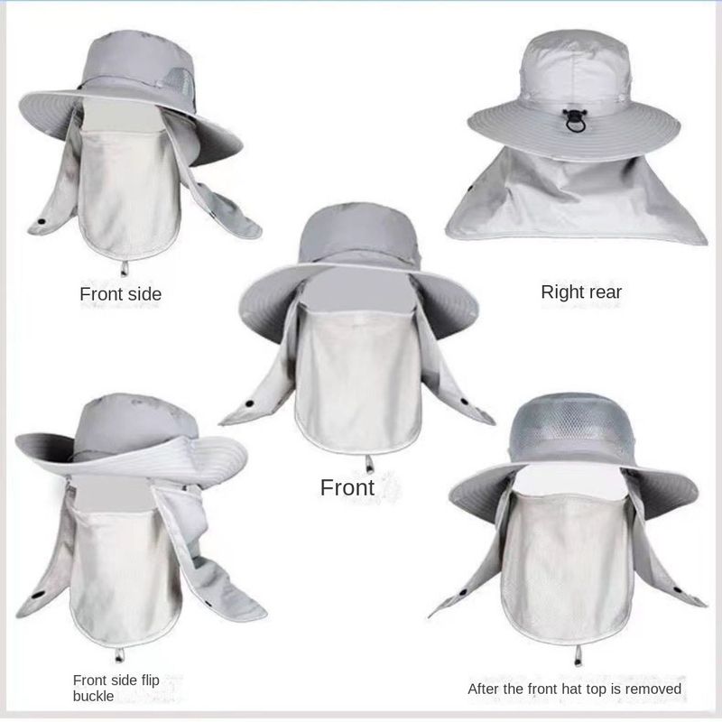 Hot Sale 360 Degrees Protection Sun Wide Brim Anti-UV Agricultural Work With Face Mask Outing Summer Fisherman Hat_voghion.com