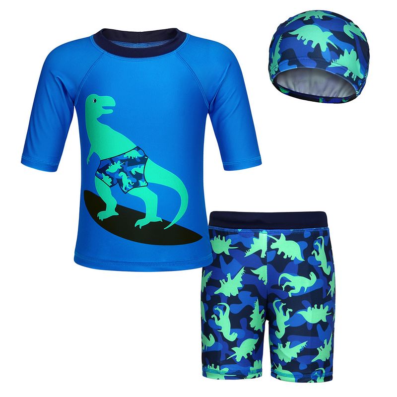 Madre y niños Nueva ropa para niños Traje de baño para niños Traje de baño para niños europeos y americanos Traje de surf con protección solar de tiburón de dibujos animados de una pieza para niño_voghion.com