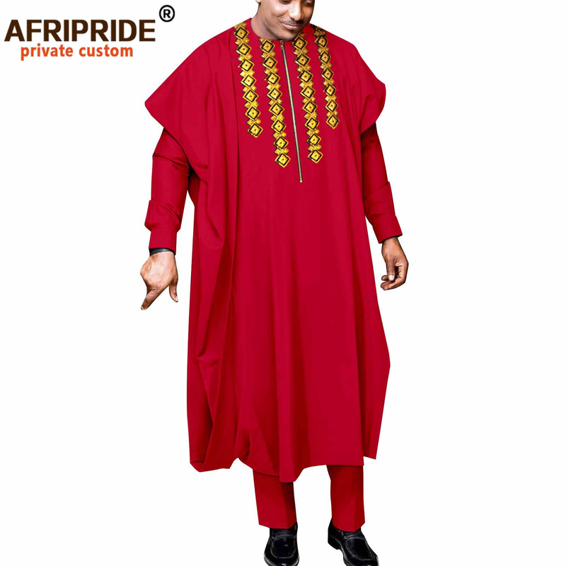 Männerkleeder Afrikanesch ethnesch eenfaarweg Kotteng Männer Casual Jackett + Hosen + Mantel_voghion.com