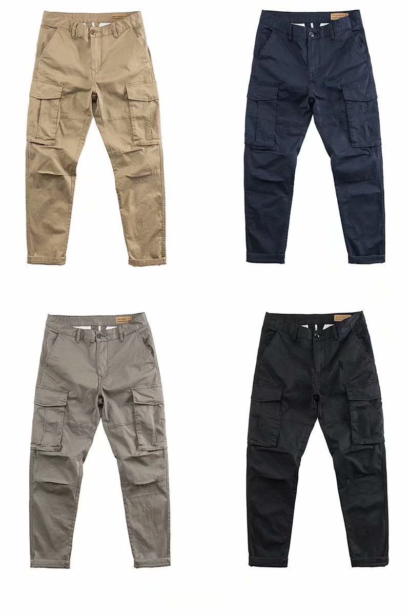 Herbst Multi Pocket Herren Kleine Gerade Bein Atmosphärische Arbeitskleidung Dreidimensionale Modische Freizeithose,_voghion.com