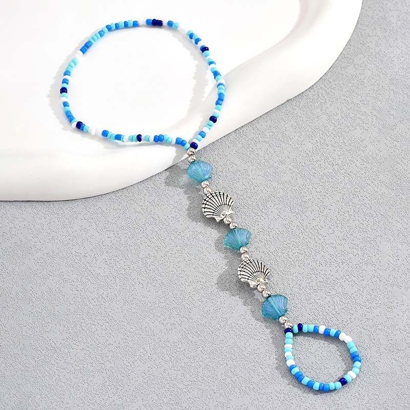 Hot Selling Bohemian Xiaomi Anklet Casual Beach Style Shell Round Bead Jewelry Handmade Beaded Chain_voghion.com