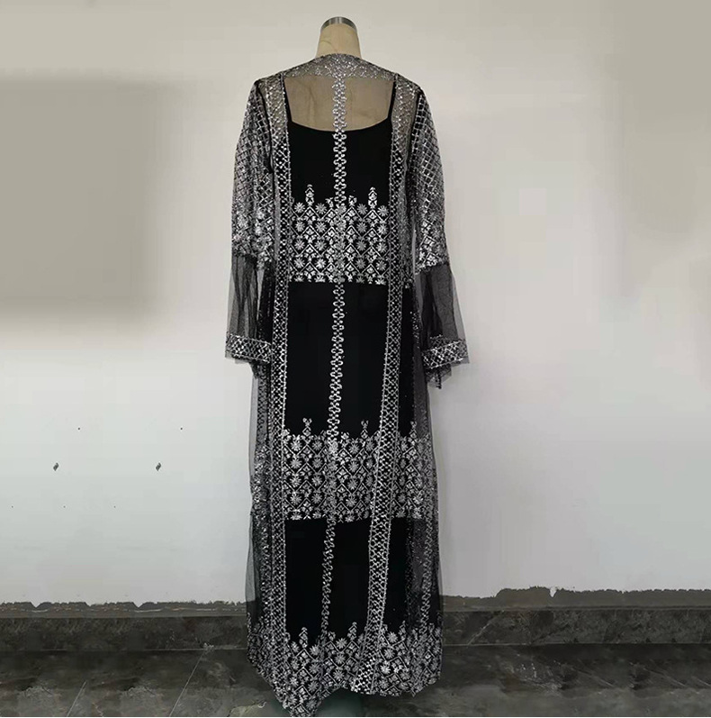 2025 New Women's Hot Stamping Sexy Shawl Two-piece Set For Banquet Fashion Evening Dress_voghion.com