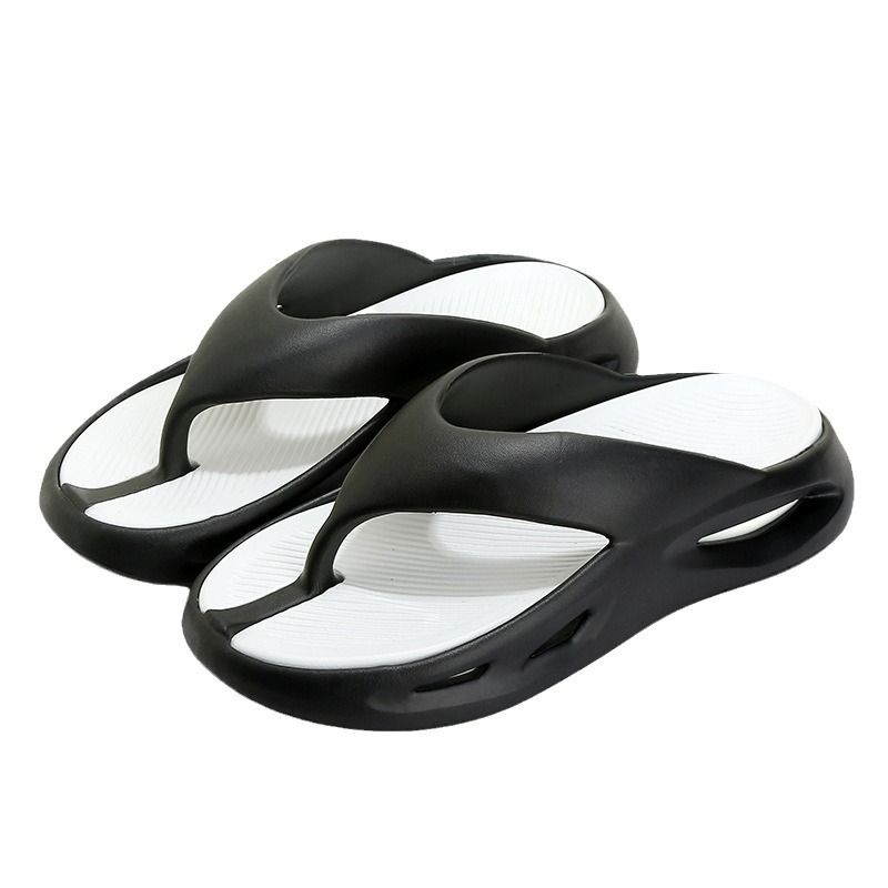 Men's word slippers are fashionable, casual, non slip, thick soled, 2024 new angle beach home sandals_voghion.com