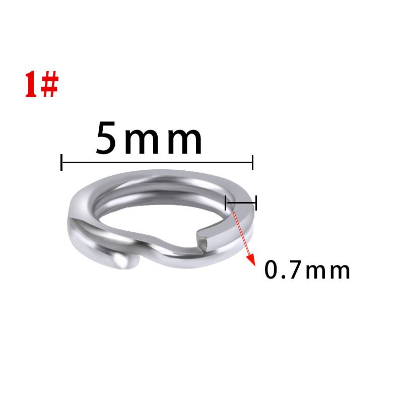 Afgeplatte dubbele lus vislijn anti-schade ring roestvrij staal sterke punt druk platte ring kunstaas visgerei accessoires_voghion.com