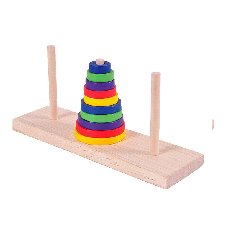ToysMall Wooden Tower Of Hanoi Ten Layers Developmental Puzzle Game Adult Children Toy_voghion.com