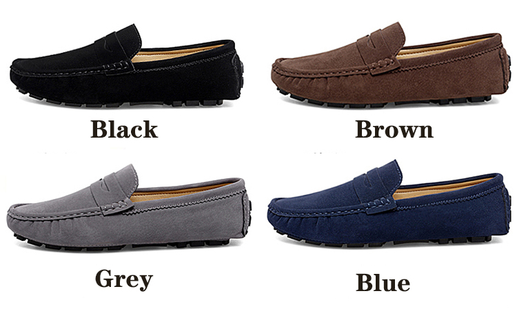 Halbschuhe Herren Handgefertigt Leder Blau Casual Driving Flats Slip-On Boot Übergröße 47 48 Faule Schuhe_voghion.com