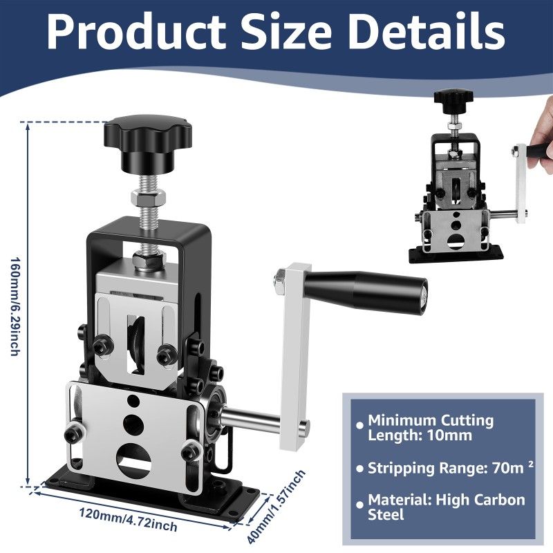 1-70mm Manual Stripper/Drill Powered Stripping Tool Portable Copper Scrap Wire Stripper_voghion.com
