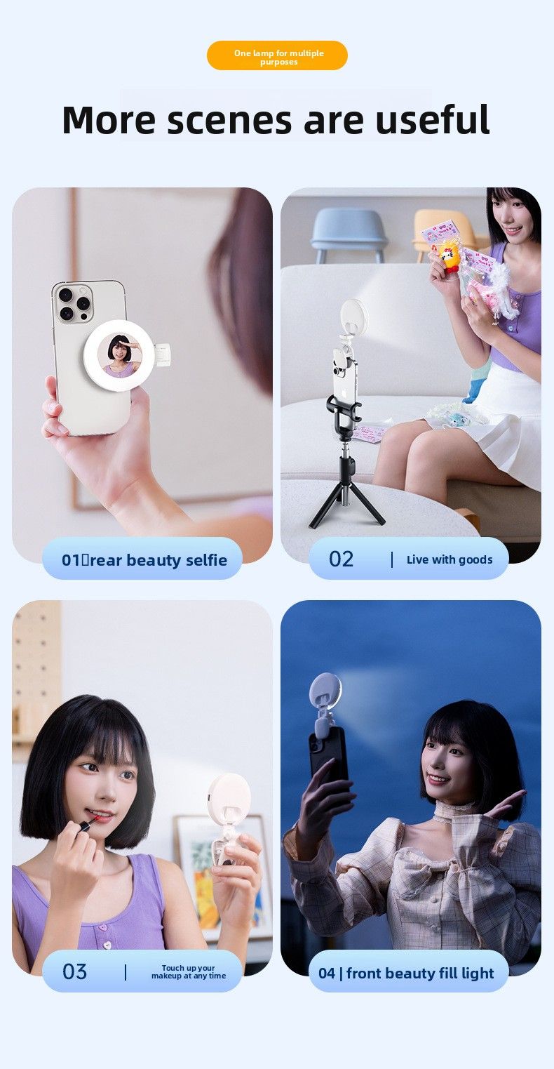 New Phone Beauty Selfie Pocket Fill Artifact Portable Live Streaming Universal Rechargeable Soft Light_voghion.com